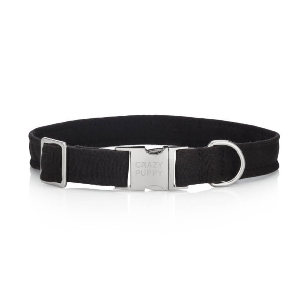 Jet black dog collar